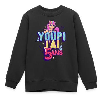 My Little Pony Geburtstag Youpi J'ai 5 An - Kinder Premium Organic Sweatshirt - Schwarz - Vorne - AI Model Kid Female (0cm)