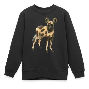 Chien sauvage - Sweat Premium enfant bio - noir - Devant - AI Model Kid Female (0cm)