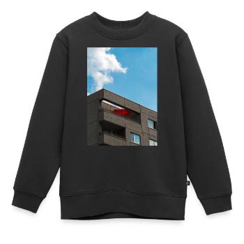 Le parasol rouge sur le balcon sur l’appartement bl - Sweat Premium enfant bio - noir - Devant - AI Model Kid Female (0cm)