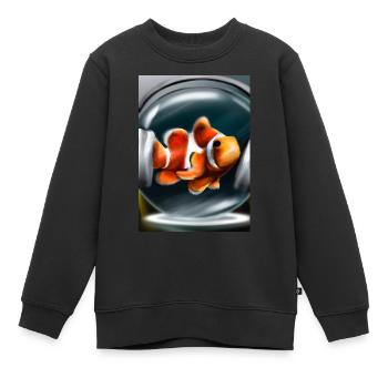 Clownfisch Kopfhörer - Kinder Premium Organic Sweatshirt - Schwarz - Vorne - AI Model Kid Female (0cm)