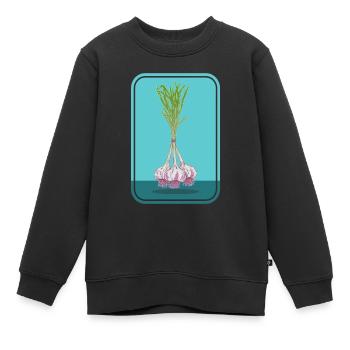 Bouquet d’ail - Sweat Premium enfant bio - noir - Devant - AI Model Kid Female (0cm)