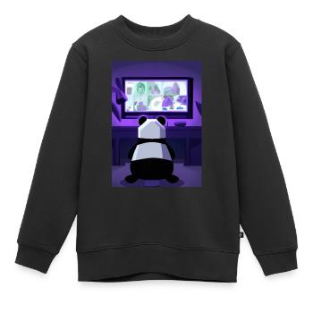 Spiel-Panda - Kinder Premium Organic Sweatshirt - Schwarz - Vorne - AI Model Kid Female (0cm)