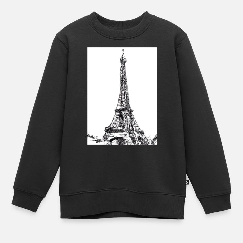 Eiffelturm-Gemälde - Kinder Premium Organic Sweatshirt - Schwarz