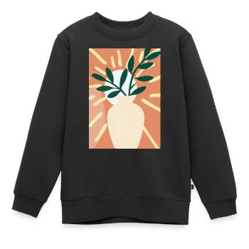 Florale Blumenformen - Kinder Premium Organic Sweatshirt - Schwarz - Vorne - AI Model Kid Female (0cm)