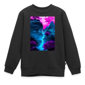 Mystischer Wasserfall - Kinder Premium Organic Sweatshirt - Schwarz - Vorne - AI Model Kid Female (0cm)