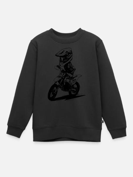 moto cross - Sweat Premium enfant bio - noir