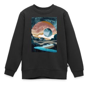 Abstrakte Landschaft - Abstract Landscape - Kinder Premium Organic Sweatshirt - Schwarz - Vorne - AI Model Kid Female (0cm)