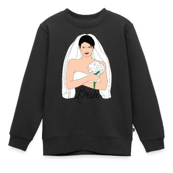 Noir de mariée - Sweat Premium enfant bio - noir - Devant - AI Model Kid Female (0cm)