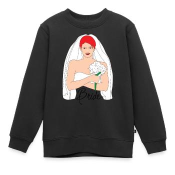 Rouge de la mariée 1 - Sweat Premium enfant bio - noir - Devant - AI Model Kid Female (0cm)