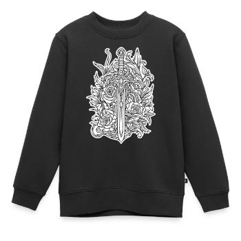 Knife Cutler Knife Lover - Kids Premium Organic Sweatshirt - black - Front - AI Model Kid Female (0cm)