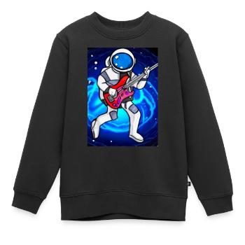 Astronaut spielt Gitarre - Kinder Premium Organic Sweatshirt - Schwarz - Vorne - AI Model Kid Female (0cm)