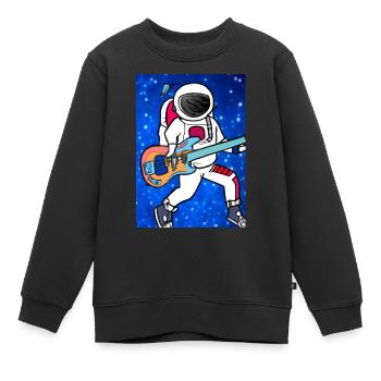 Astronaut spielt Gitarre - Kinder Premium Organic Sweatshirt - Schwarz - Vorne - AI Model Kid Female (0cm)