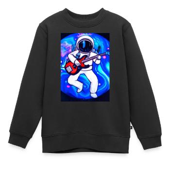 Astronaut spielt Gitarre - Kinder Premium Organic Sweatshirt - Schwarz - Vorne - AI Model Kid Female (0cm)