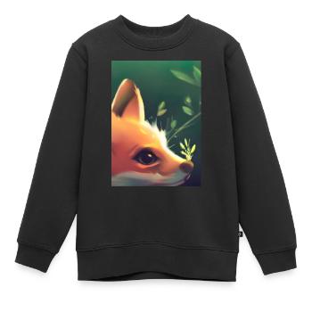 Niedliche Fuchs-Malerei - Kinder Premium Organic Sweatshirt - Schwarz - Vorne - AI Model Kid Female (0cm)