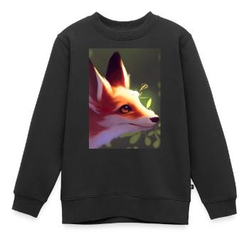 Niedliche Fuchs-Malerei - Kinder Premium Organic Sweatshirt - Schwarz - Vorne - AI Model Kid Female (0cm)
