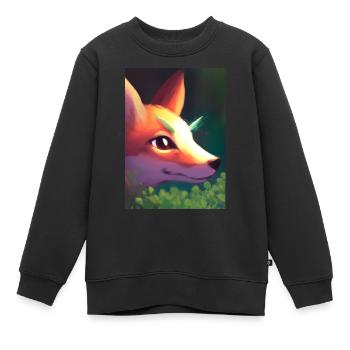 Niedliche Fuchs-Malerei - Kinder Premium Organic Sweatshirt - Schwarz - Vorne - AI Model Kid Female (0cm)