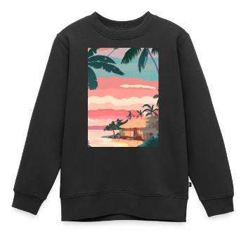Hawaii Malerei - Kinder Premium Organic Sweatshirt - Schwarz - Vorne - AI Model Kid Female (0cm)