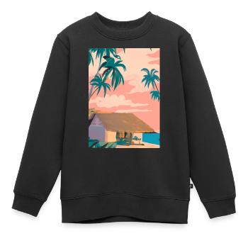 Hawaii Malerei - Kinder Premium Organic Sweatshirt - Schwarz - Vorne - AI Model Kid Female (0cm)