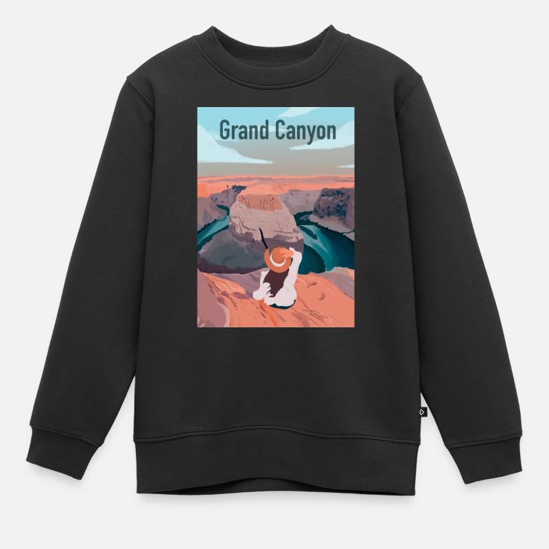 Großer Canyon - Kinder Premium Organic Sweatshirt - Schwarz