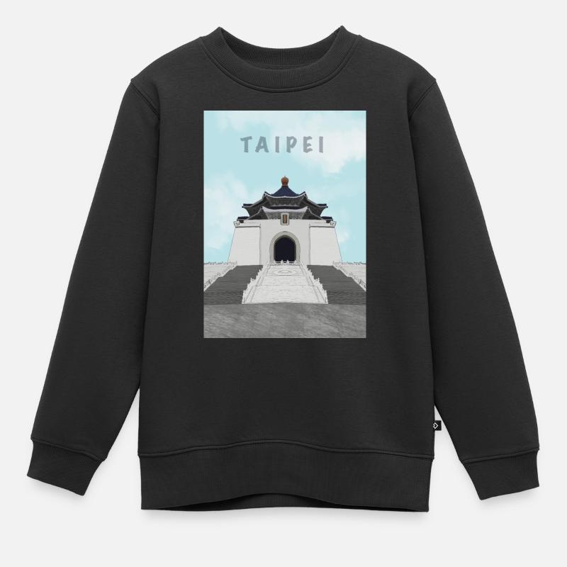Besuchen Sie Taipeh - Kinder Premium Organic Sweatshirt - Schwarz