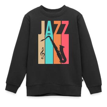 Vintage Jazz - Jazz Musik - Kinder Premium Organic Sweatshirt - Schwarz - Vorne - AI Model Kid Female (0cm)