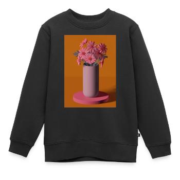 Fancy Blumen Vase - Kinder Premium Organic Sweatshirt - Schwarz - Vorne - AI Model Kid Female (0cm)