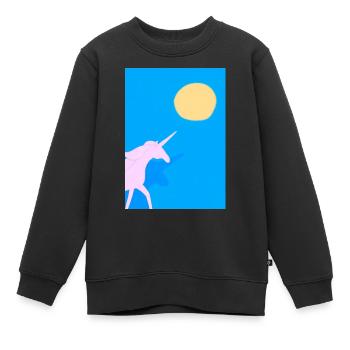 Minimales Einhorn - Kinder Premium Organic Sweatshirt - Schwarz - Vorne - AI Model Kid Female (0cm)