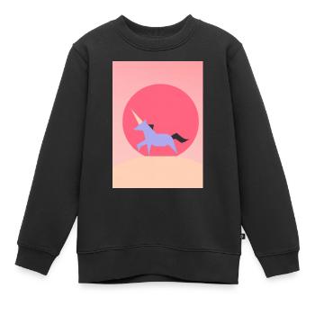 Minimales Einhorn - Kinder Premium Organic Sweatshirt - Schwarz - Vorne - AI Model Kid Female (0cm)