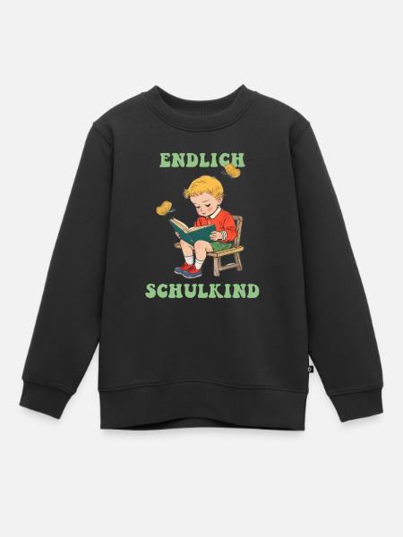 Endlich Schulkind, Erste Klasse - Kinder Premium Organic Sweatshirt - Schwarz