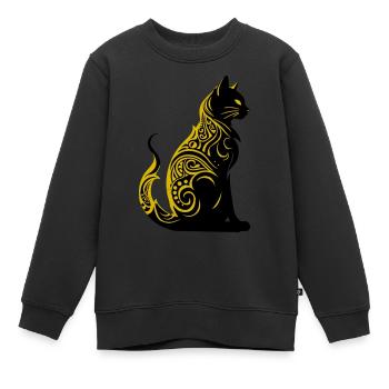 cat - Kinder Premium Organic Sweatshirt - Schwarz - Vorne - AI Model Kid Female (0cm)