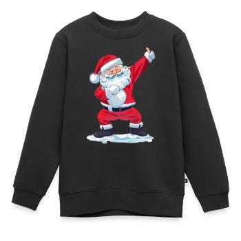 funny santa claus dab - Sweat Premium enfant bio - noir - Devant - AI Model Kid Female (0cm)