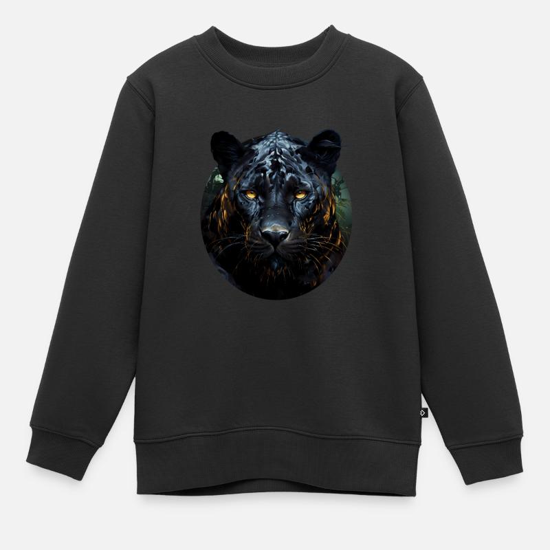 Panther - Kinder Premium Organic Sweatshirt - Schwarz