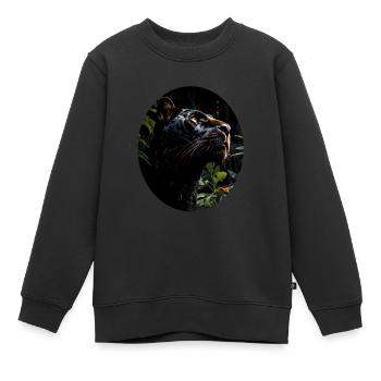 Panther - Kinder Premium Organic Sweatshirt - Schwarz - Vorne - AI Model Kid Female (0cm)