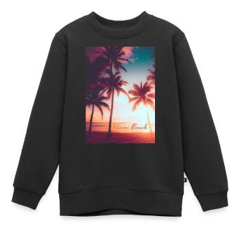 Miami beach Vibes - Kinder Premium Organic Sweatshirt - Schwarz - Vorne - AI Model Kid Female (0cm)