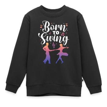 Born to swing - Kids Premium Organic Sweatshirt - black - Front - AI Model Kid Female (0cm)