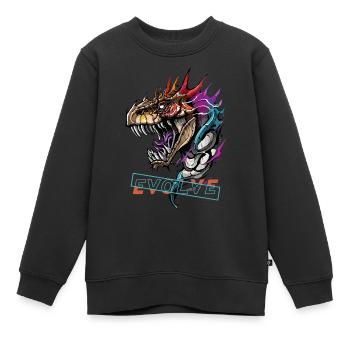 Dragon's Evolution Roar - Kids Premium Organic Sweatshirt - black - Front - AI Model Kid Female (0cm)