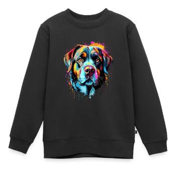 Saint Bernard Coloré - Sweat Premium enfant bio - noir - Devant - AI Model Kid Female (0cm)