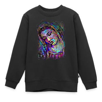 Jésus dieu gud Maria Madonna Mariana Vierge Marie - Sweat Premium enfant bio - noir - Devant - AI Model Kid Female (0cm)