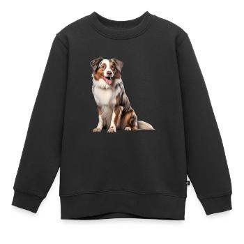Australian Sheperd - Kinder Premium Organic Sweatshirt - Schwarz - Vorne - AI Model Kid Female (0cm)