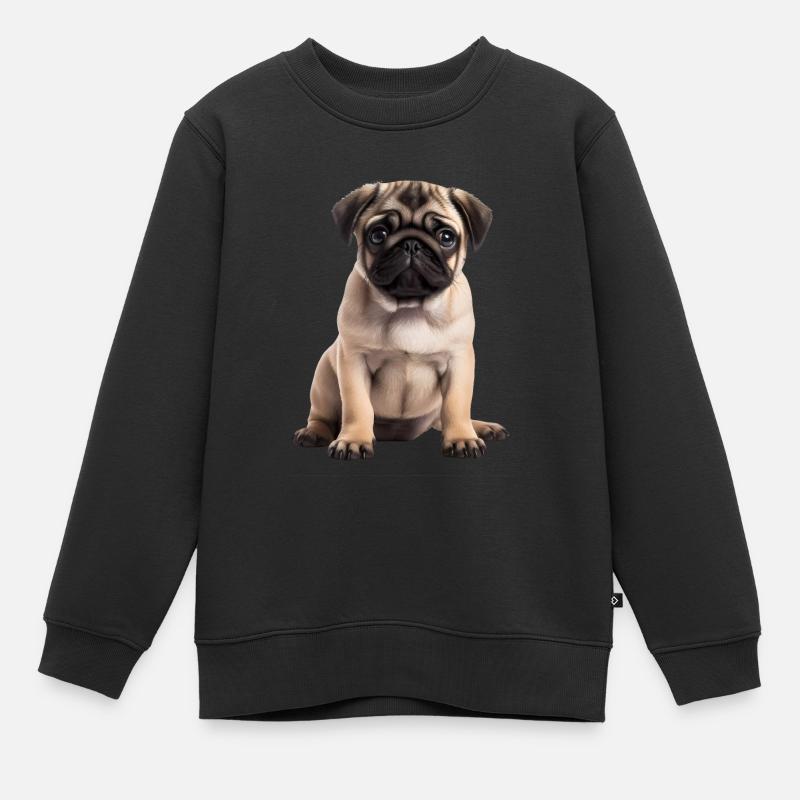 Mops - Kinder Premium Organic Sweatshirt - Schwarz