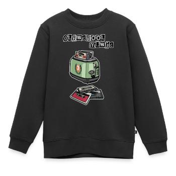 Cassettes // Toaster // Oldschool Music - Kids Premium Organic Sweatshirt - black - Front - AI Model Kid Female (0cm)
