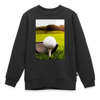 Golfball Abschlag - Kinder Premium Organic Sweatshirt - Schwarz - Vorne - AI Model Kid Female (0cm)