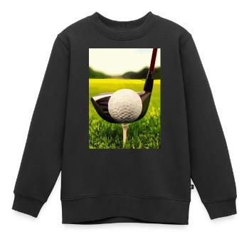 Golfball Abschlag - Kinder Premium Organic Sweatshirt - Schwarz - Vorne - AI Model Kid Female (0cm)