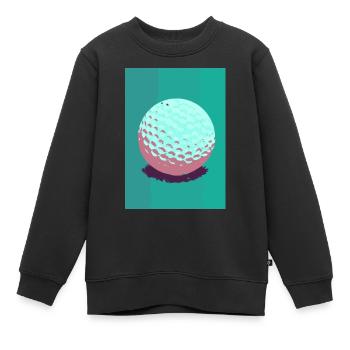 Retro-Golfball - Kinder Premium Organic Sweatshirt - Schwarz - Vorne - AI Model Kid Female (0cm)
