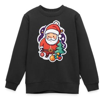 Weihnachtsmann - Kinder Premium Organic Sweatshirt - Schwarz - Vorne - AI Model Kid Female (0cm)
