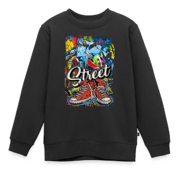 Breakdance, Danse de rue, Battle, hip hop - Sweat Premium enfant bio - noir - Devant - AI Model Kid Female (0cm)