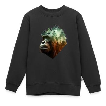 Gorilla - Kinder Premium Organic Sweatshirt - Schwarz - Vorne - AI Model Kid Female (0cm)