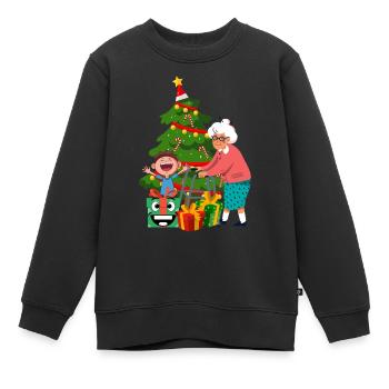 Generational Love Shirt - Kids Premium Organic Sweatshirt - black - Front - AI Model Kid Female (0cm)