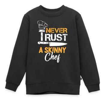 Ne faites jamais confiance à un chef maigre - Sweat Premium enfant bio - noir - Devant - AI Model Kid Female (0cm)