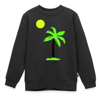 palmier - Sweat Premium enfant bio - noir - Devant - AI Model Kid Female (0cm)